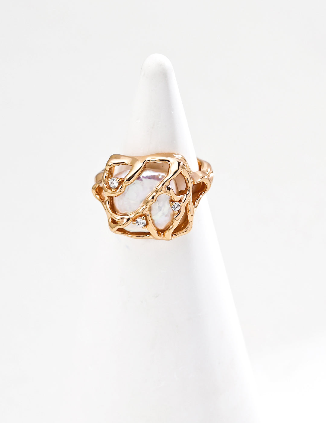 18K Gold S925 Silver - Enclave Baroque Pearl Ring