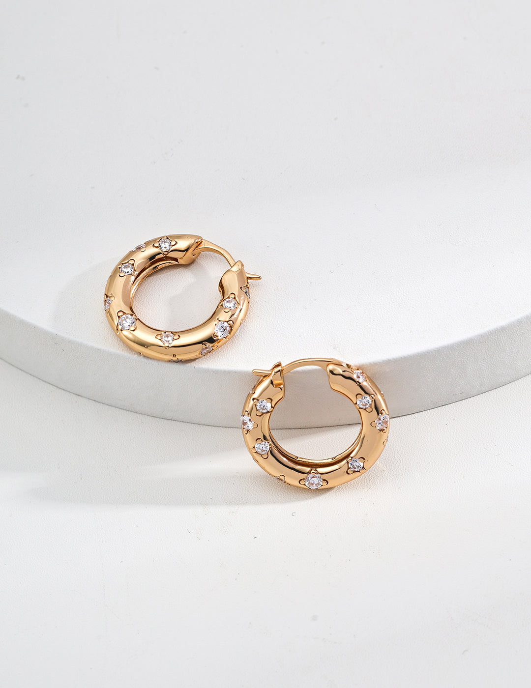 Luna Pavé Huggie Hoops
