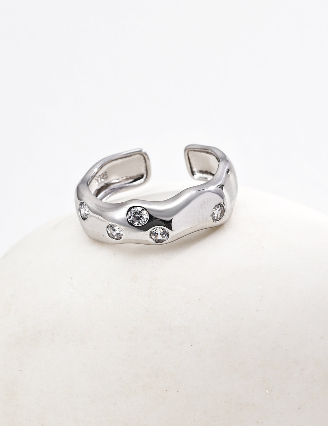 18K Gold S925 Silver - Lustre Wave Ring