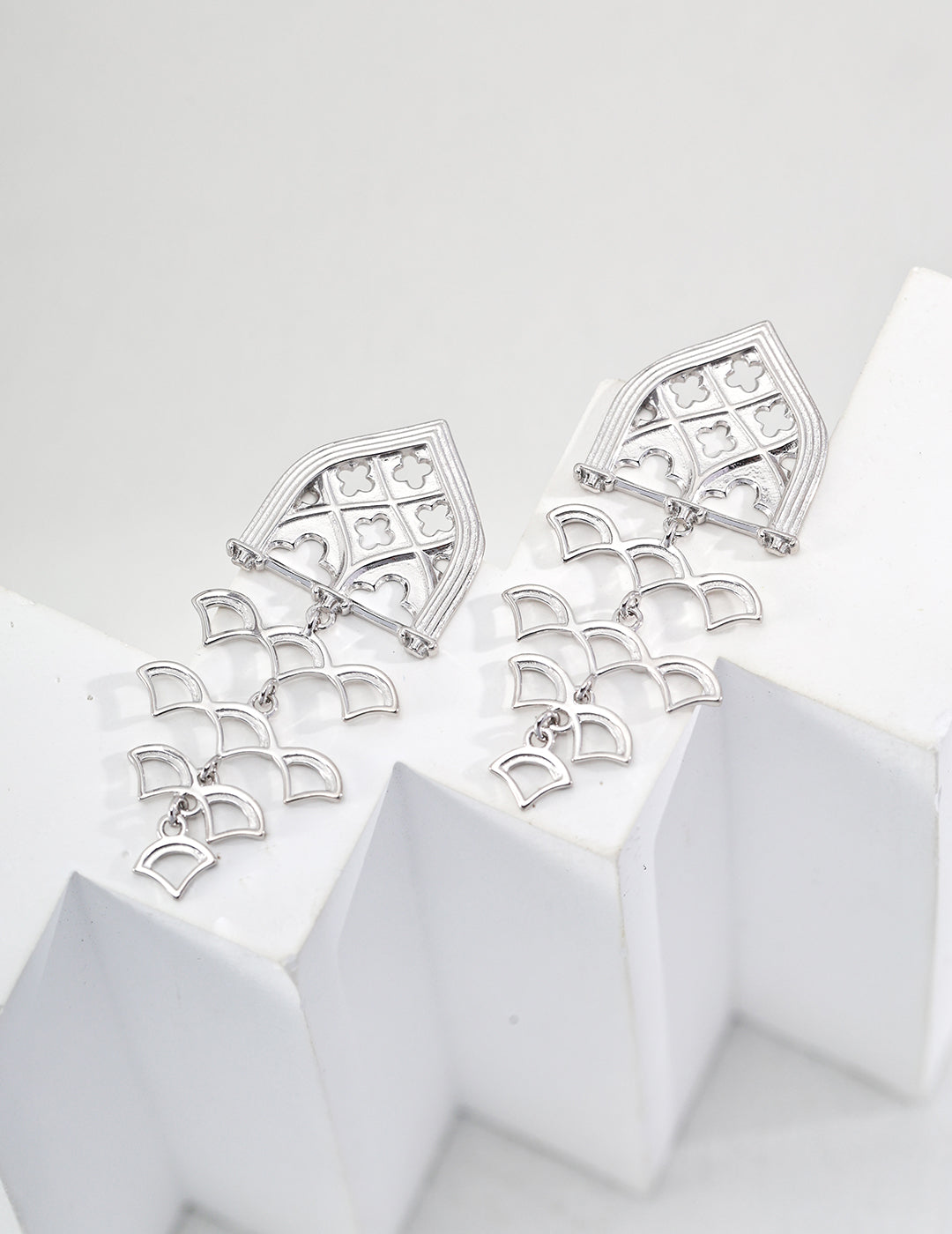 18K Gold S925 Silver - Majestic Arch Chandelier Earrings