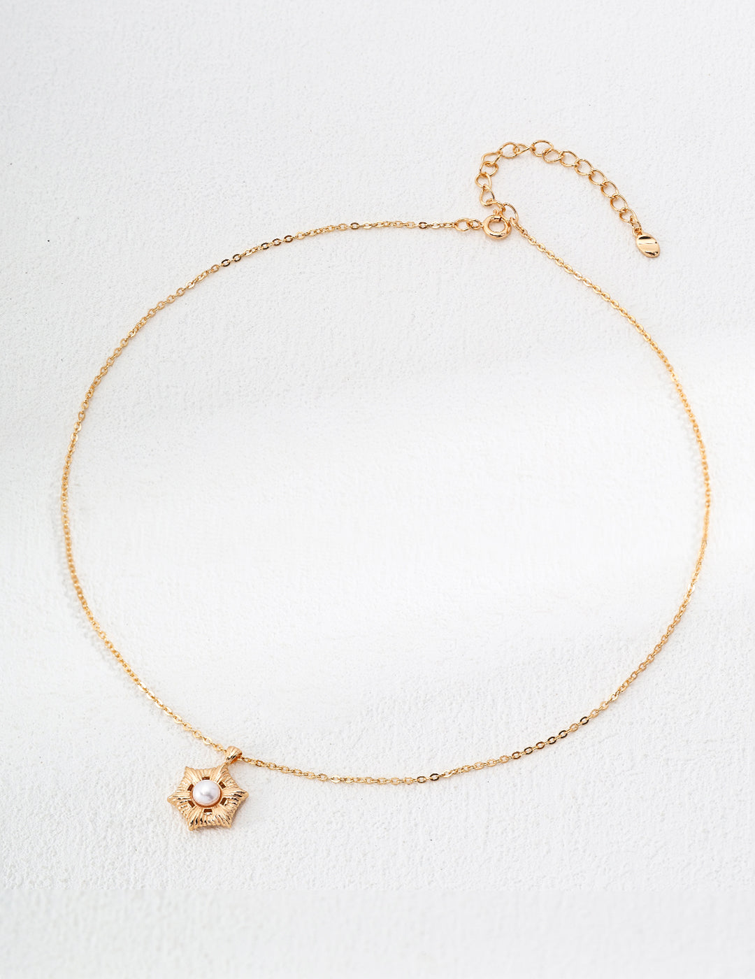 18K Gold S925 Silver - Radiant Pearl Star Pendant Necklace