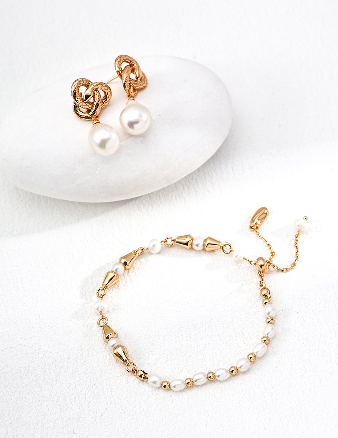 18K S925 Silver - Serpentina Pearl Drop Earrings