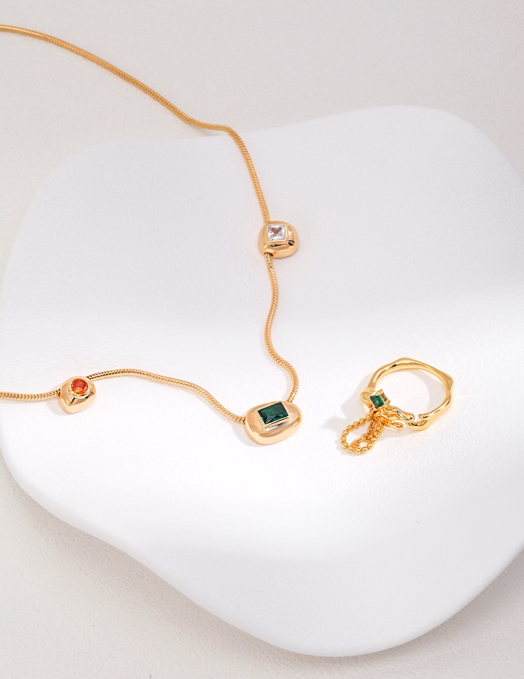 18K Gold S925 Silver - Ethereal Trio Necklace