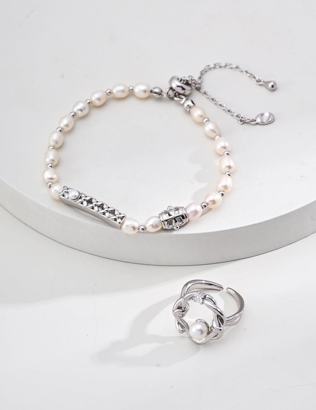 18K Gold S925 Silver - Golden Pearl Harmony Bracelet