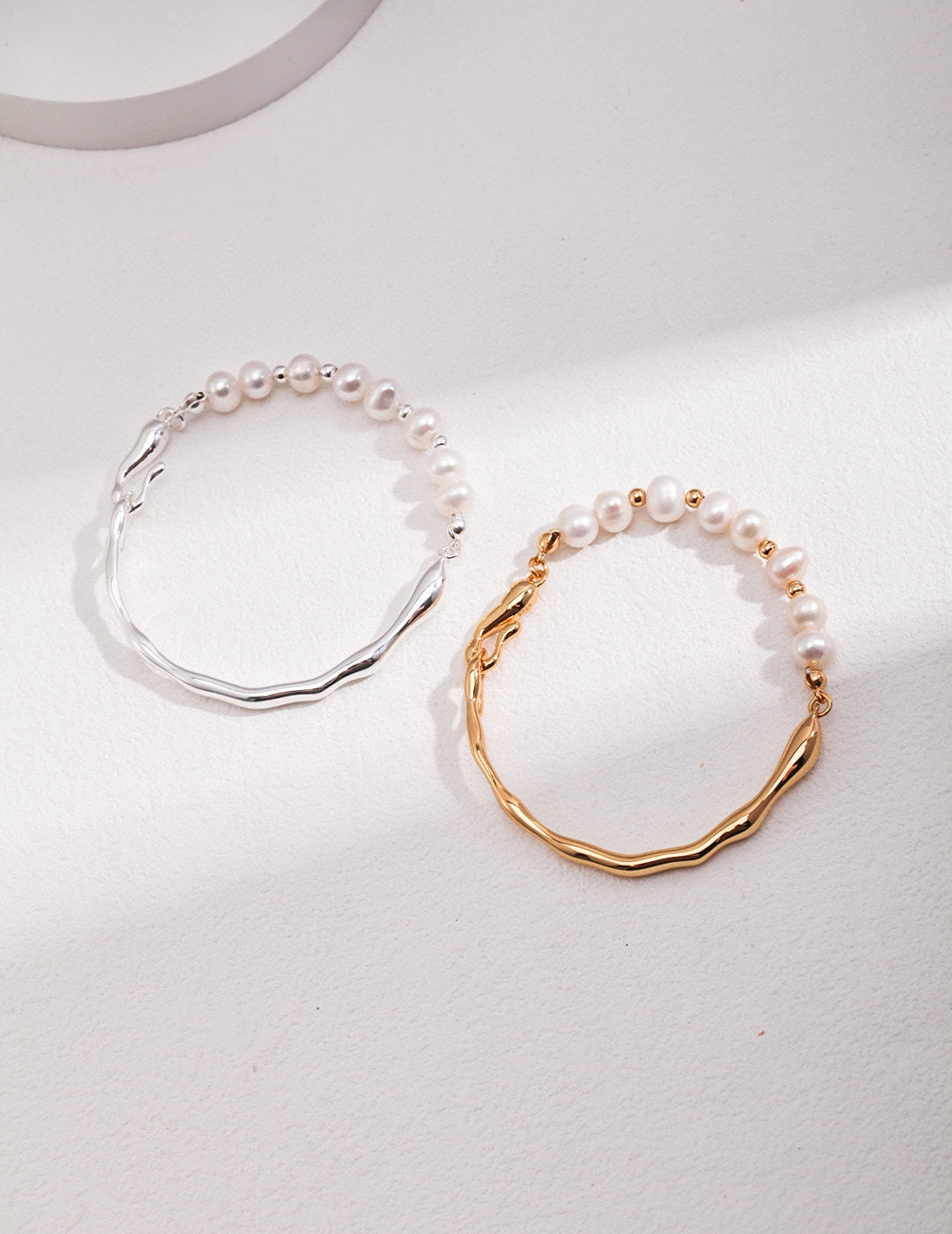 18K Gold S925 Silver - Aqua Flow Pearl Bracelet
