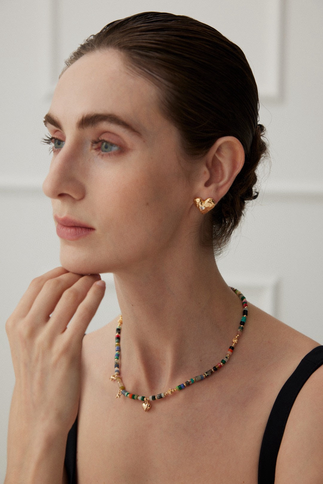 18K Gold S925 Silver - Amour Heart Stud Earrings