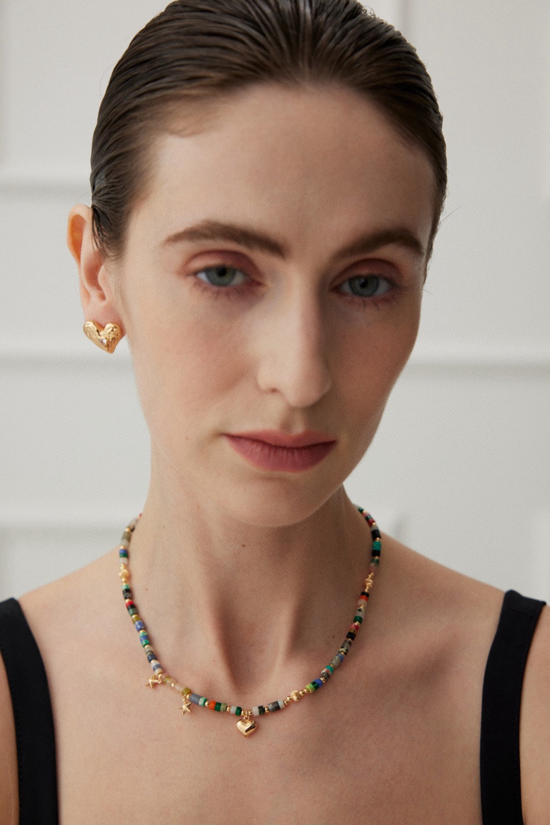 18K Gold S925 Silver - Amour Heart Stud Earrings