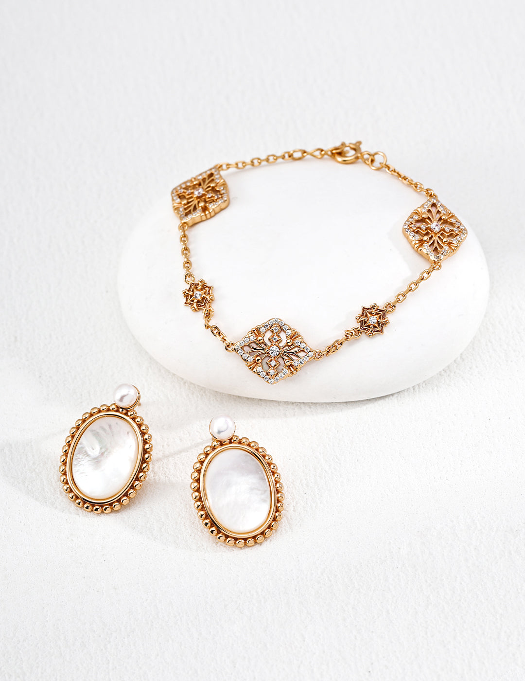 18K Gold S925 Silver - Aurelle Quatrefoil Bracelet