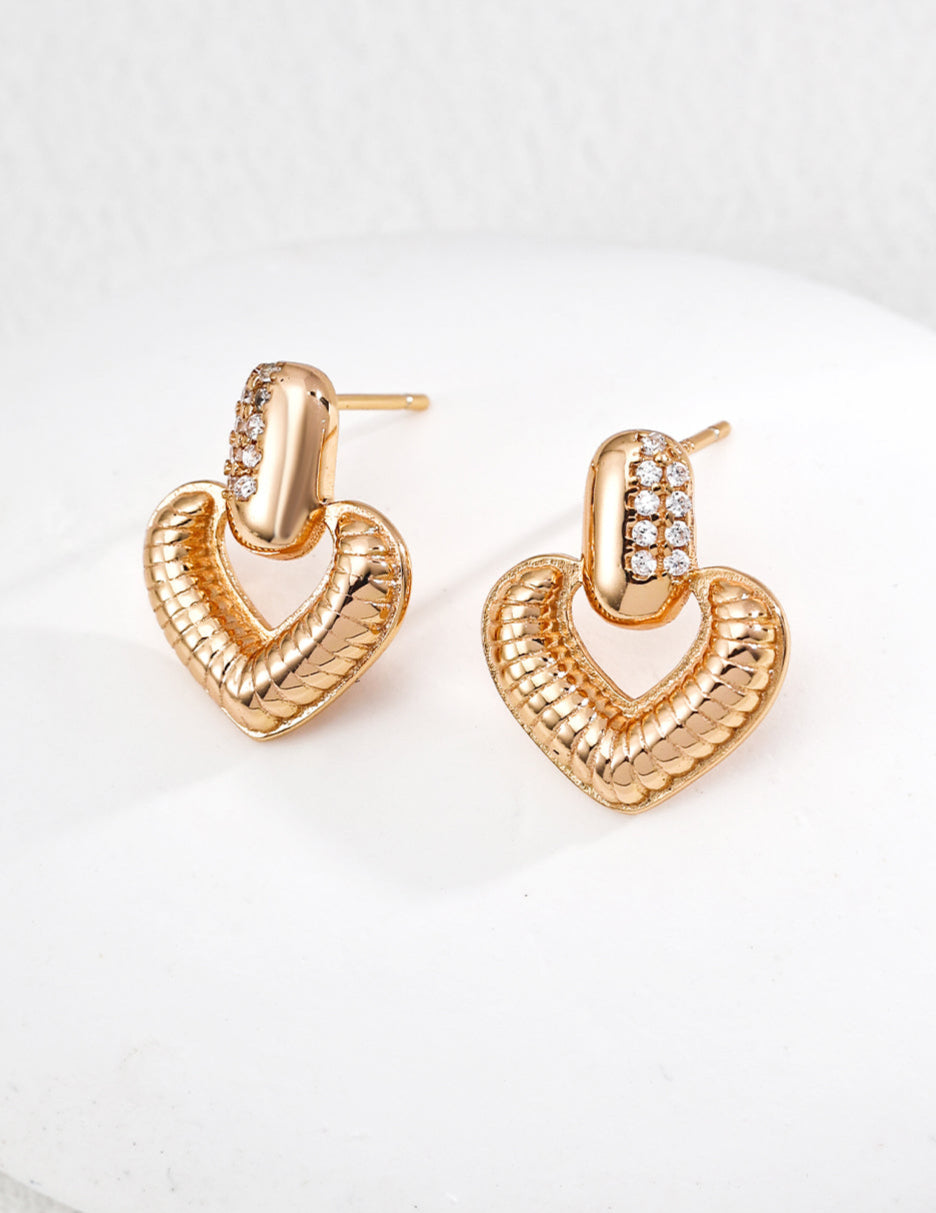 Aurora Gold Vermeil Heart Hoops Earrings