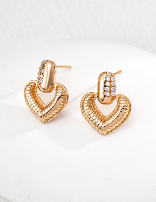 Aurora Gold Vermeil Heart Hoops Earrings