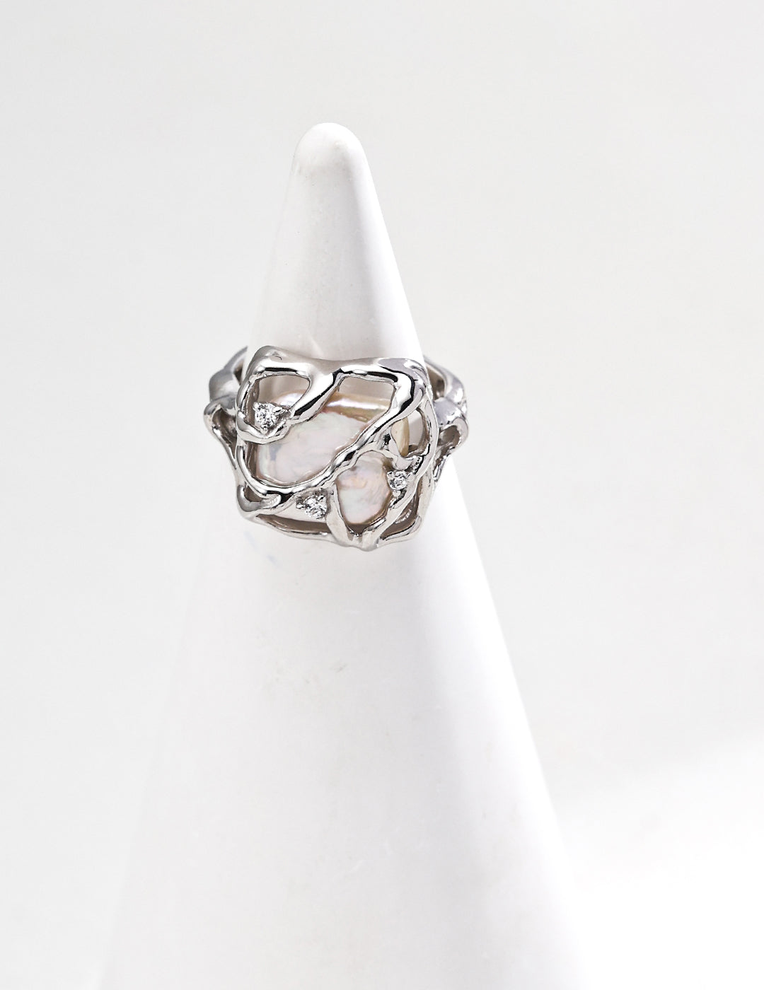 18K Gold S925 Silver - Enclave Baroque Pearl Ring