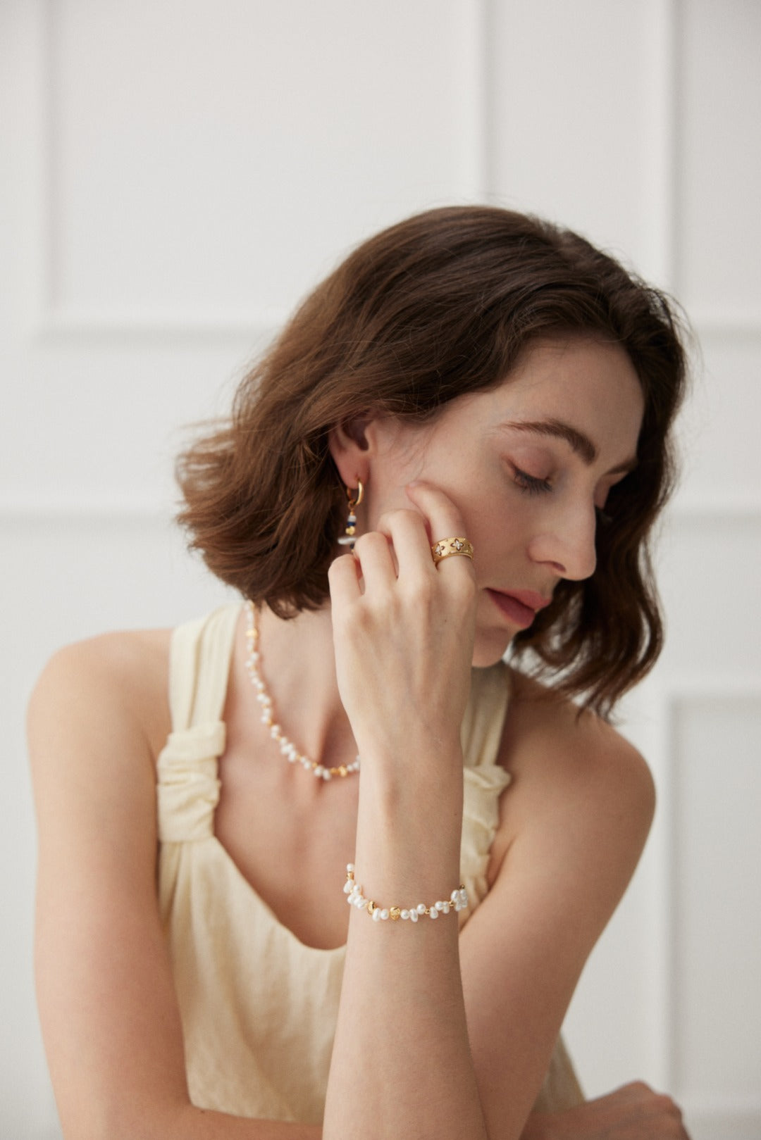 18K Gold S925 Silver - Fleur Gold Vermeil Cuff Ring