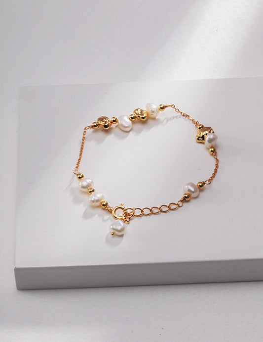 pearl bracelet silver gold