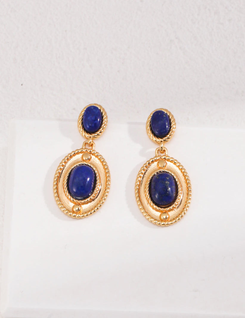 Lapis Lazuli Orbit Earrings 
