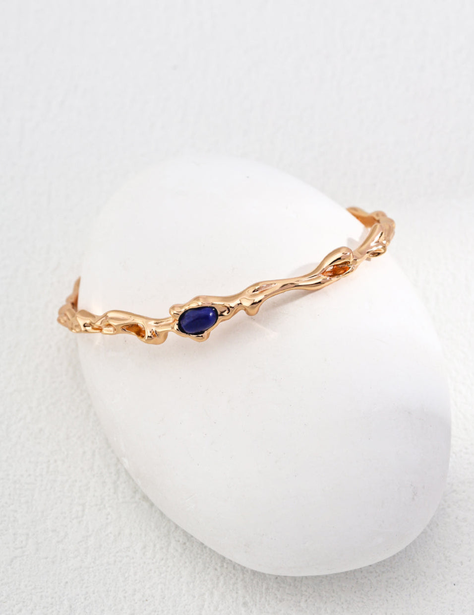 Lapis Lazuli gold cuff bracelet