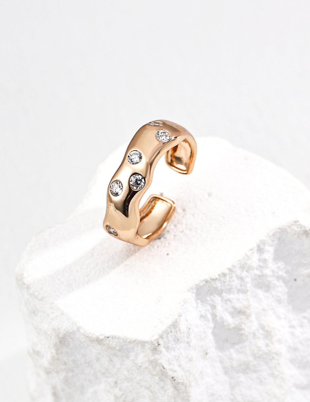 18K Gold S925 Silver - Lustre Wave Ring