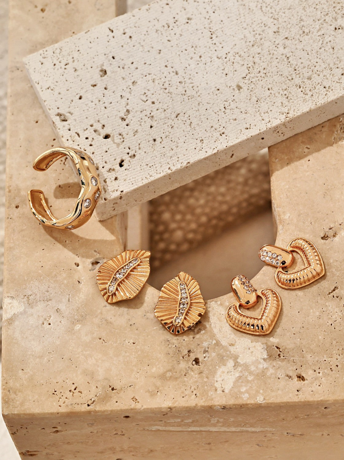 18K Gold S925 Silver - Lustre Wave Ring