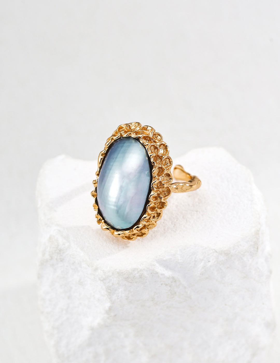 18K Gold S925 Silver - Moonlight Tide Ring