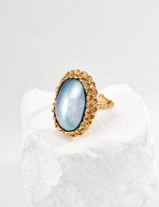 18K Gold S925 Silver - Moonlight Tide Ring