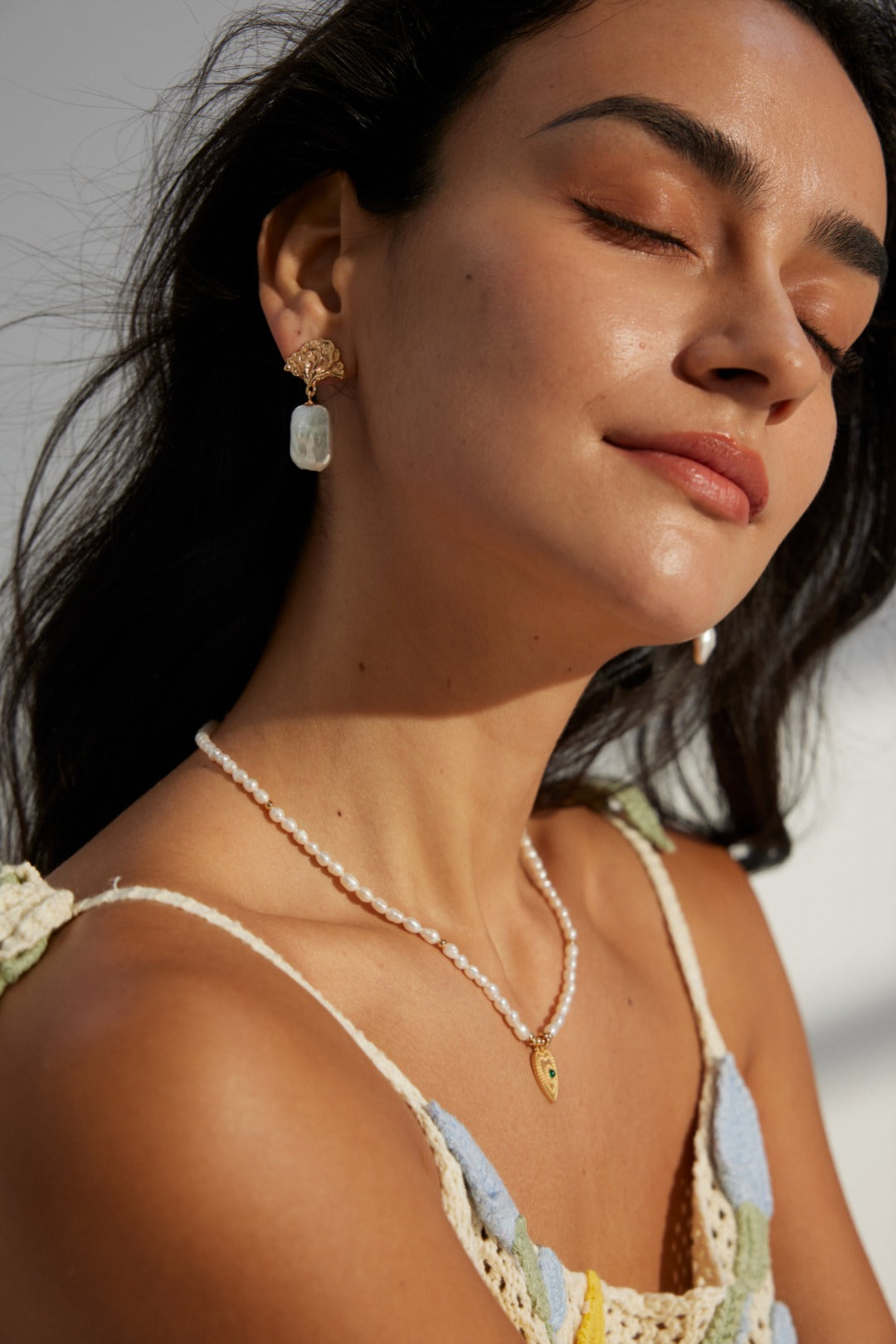 18K Gold S925 Silver - Oceanus Baroque Pearl Earrings