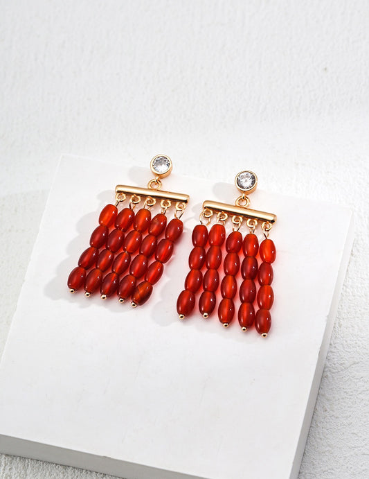 red agate earrings