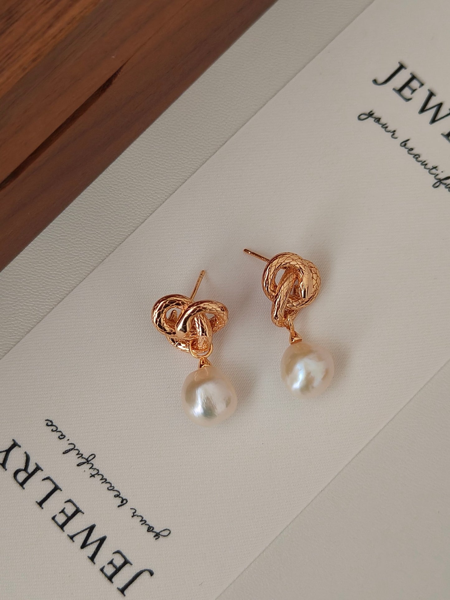 18K S925 Silver - Serpentina Pearl Drop Earrings
