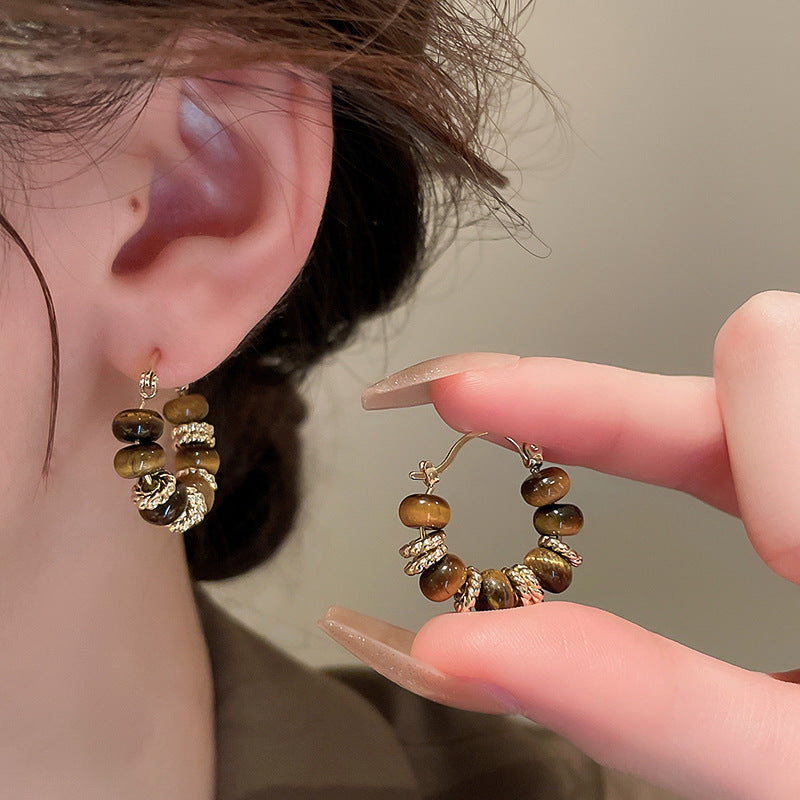 Tiger's Eye Gem Earrings Collection