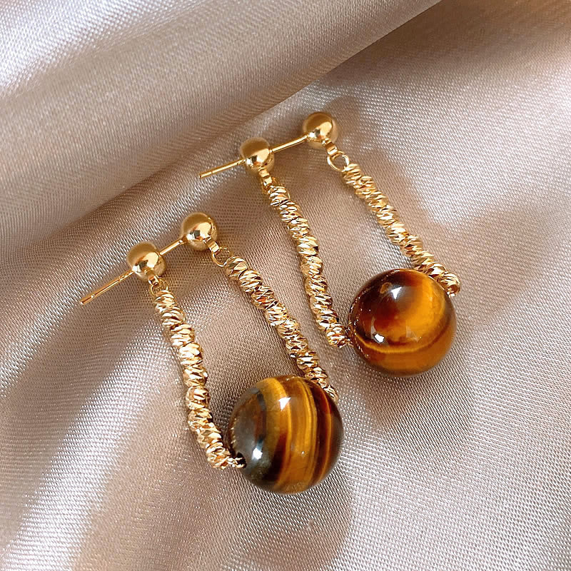 Tiger's Eye Gem Earrings Collection