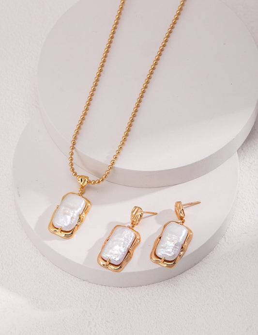 baroque_pearl_silver_gold_necklace_earrings set