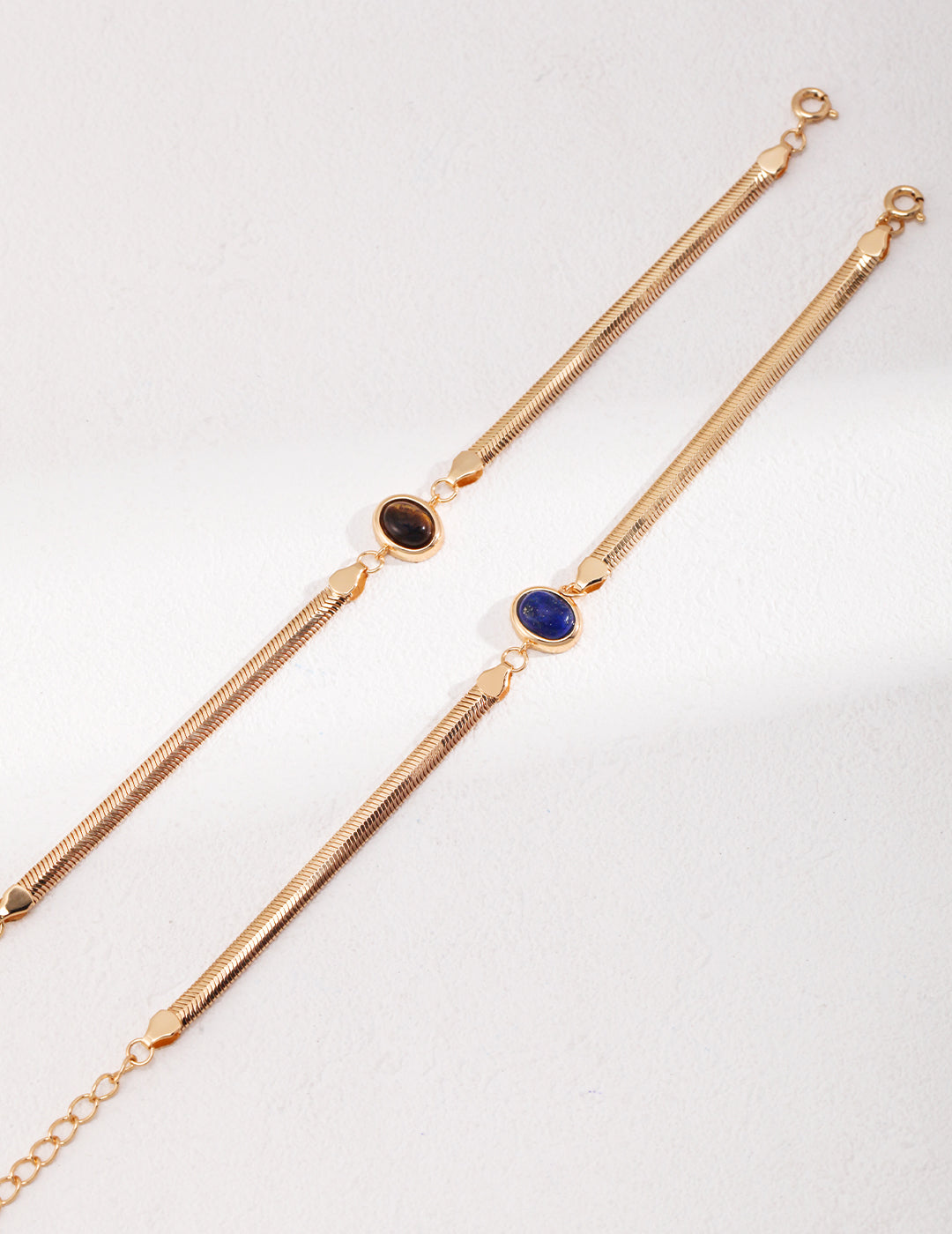 18K Gold S925 Silver - Golden Classic Lapis Lazuli/Tiger's Eye Bracelets