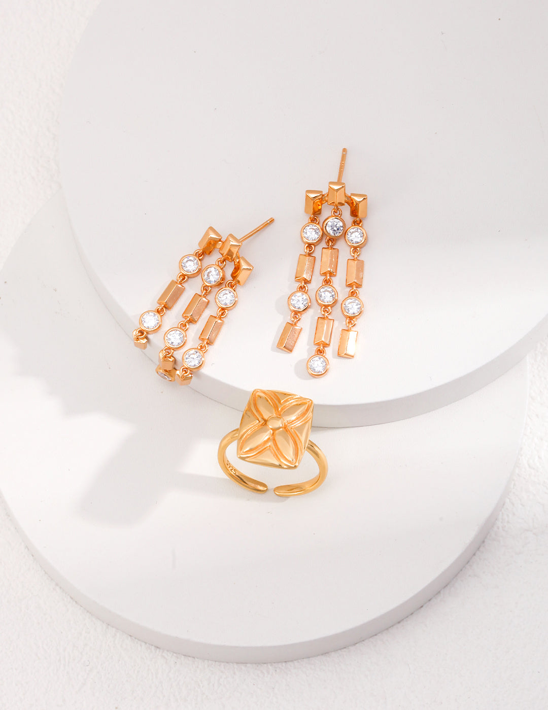 18K Gold S925 Silver - Twinkle Drop Earrings