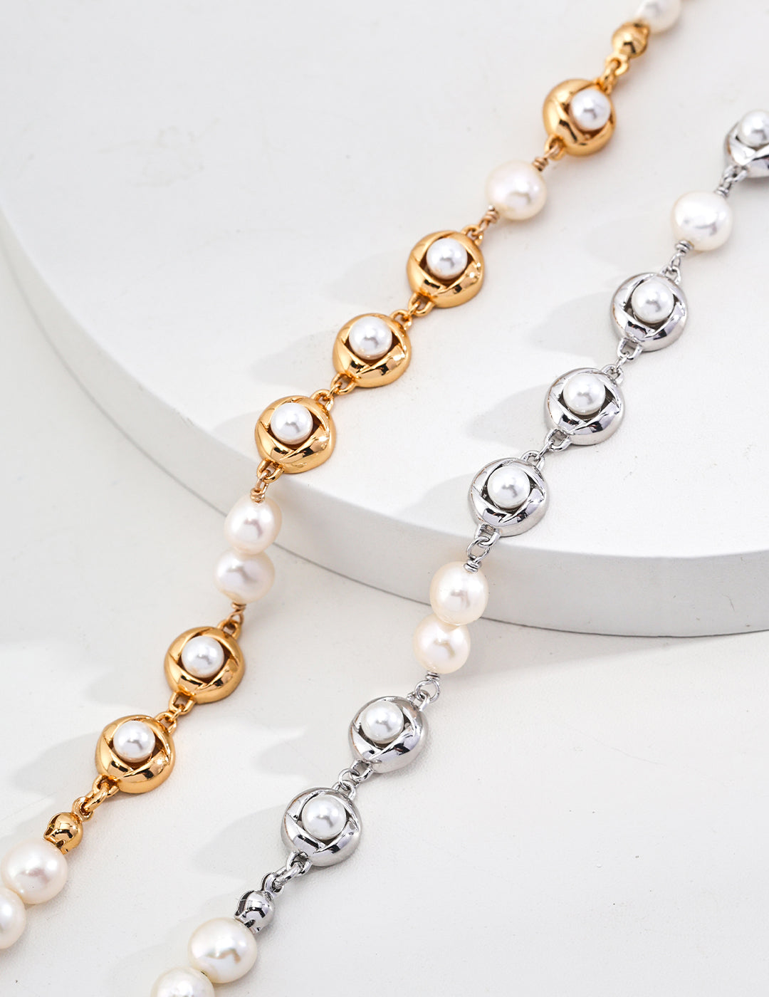 18K Gold S925 Silver - Golden Pearl Nest Bracelet