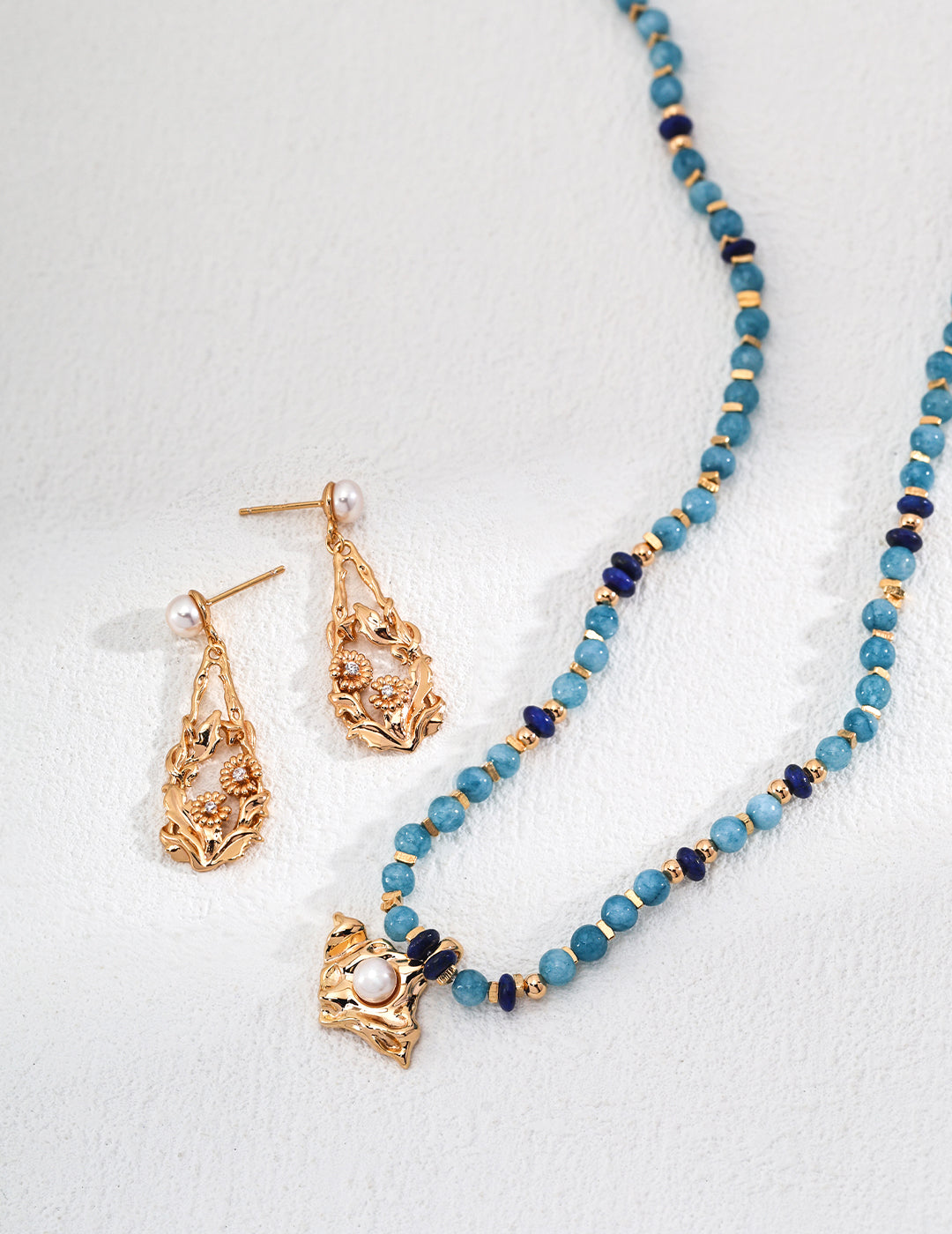 18K Gold S925 Silver - Vintage Bloom Drop Earrings
