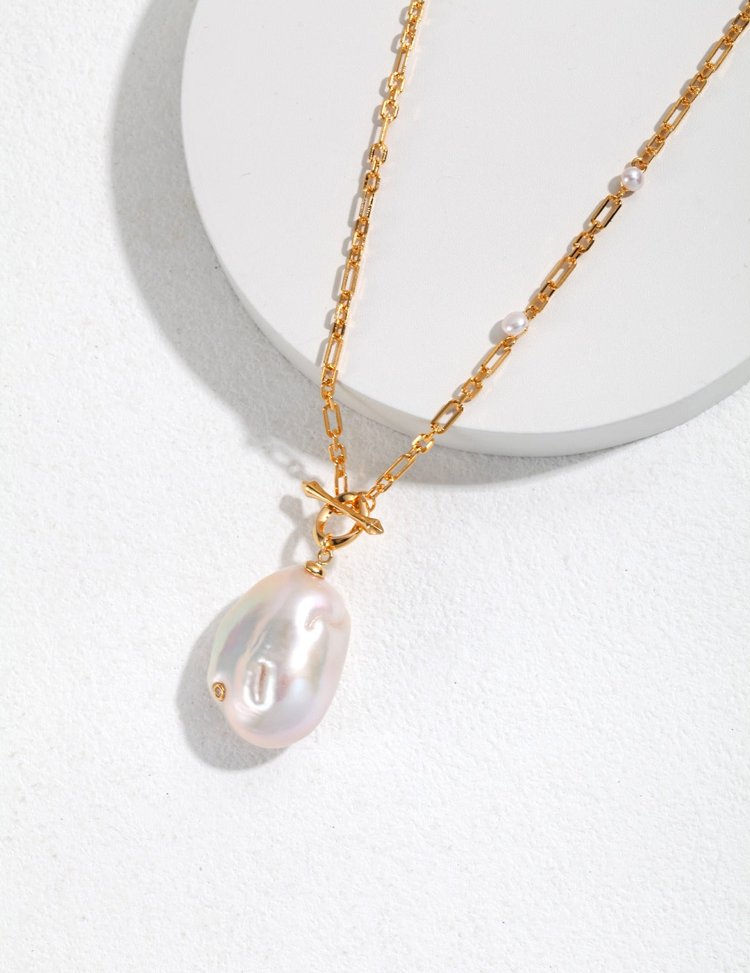 18K Gold S925 Silver - Baroque Bliss Pearl Necklace