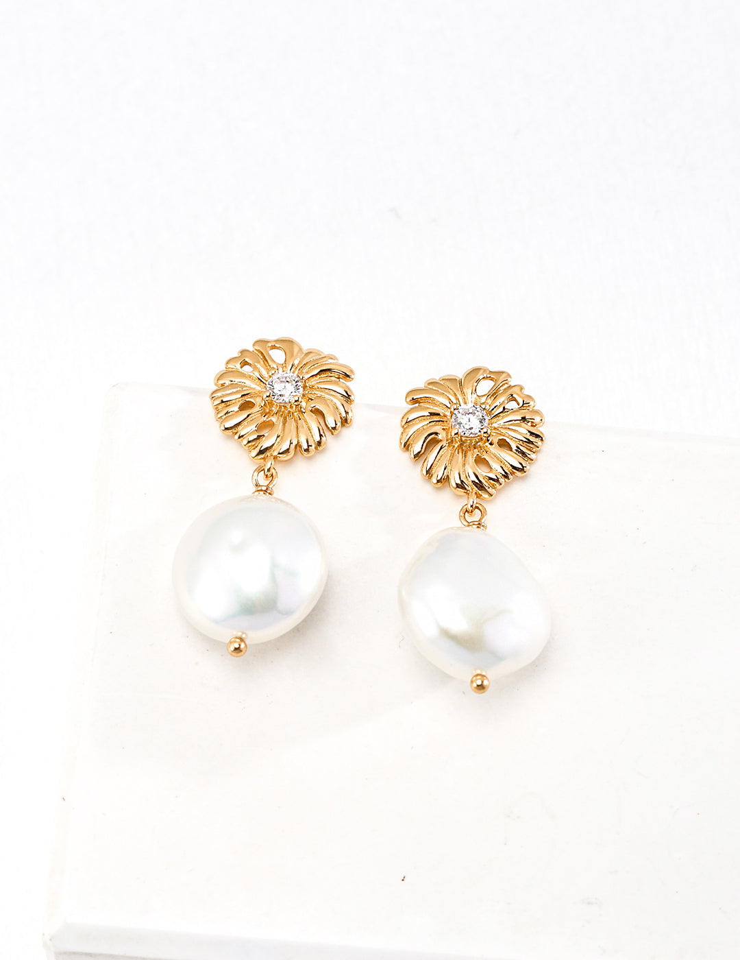 18K Gold S925 Silver - Flora Pearl Earring